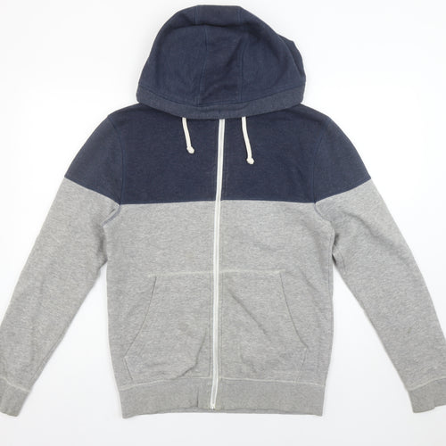 H&M Divided Men's Grey Blue Full Zip Hoodie Size S