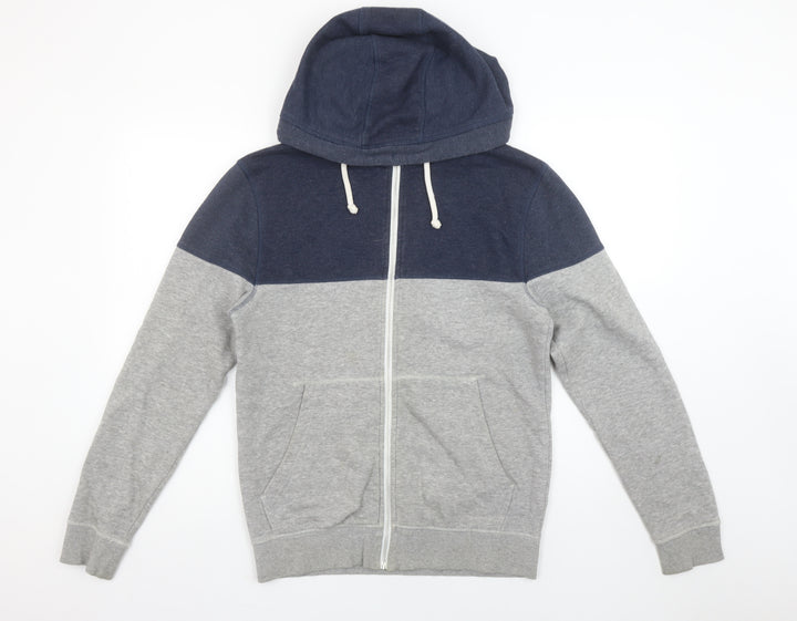H&M Divided Men's Grey Blue Full Zip Hoodie Size S