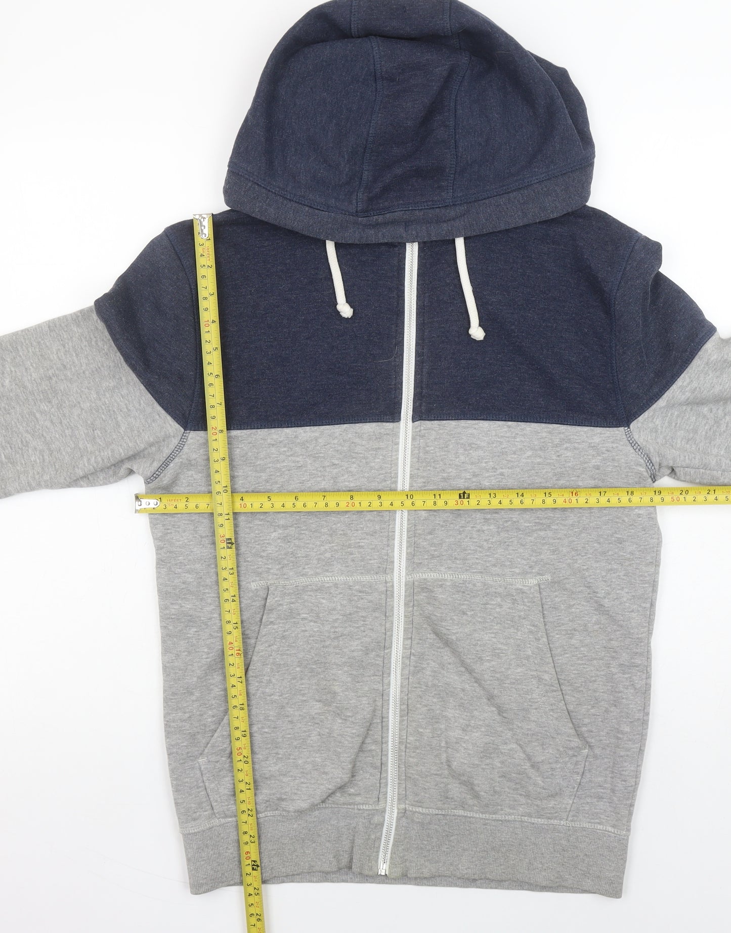 H&M Divided Men's Grey Blue Full Zip Hoodie Size S