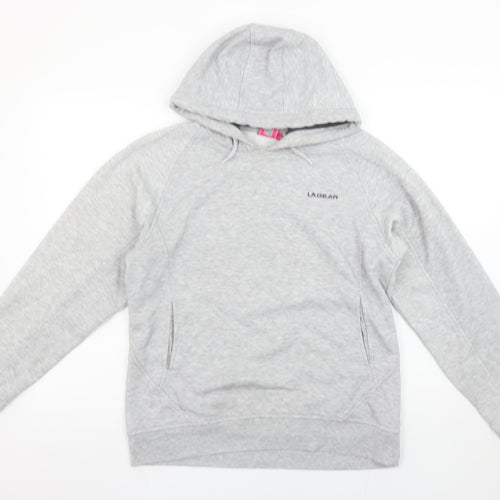 LA Gear Women’s Grey Pullover Hoodie Size 12 Soft Fleece Sweatshirt