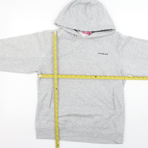 LA Gear Women’s Grey Pullover Hoodie Size 12 Soft Fleece Sweatshirt