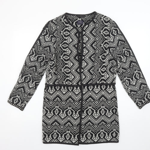 Marks and Spencer Women’s Black Geometric Knit Long Cardigan Size 8