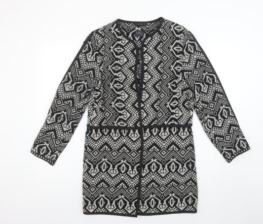 Marks and Spencer Women’s Black Geometric Knit Long Cardigan Size 8