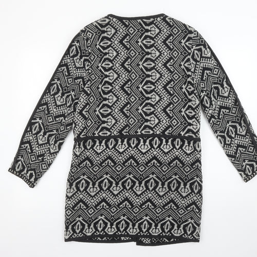 Marks and Spencer Women’s Black Geometric Knit Long Cardigan Size 8