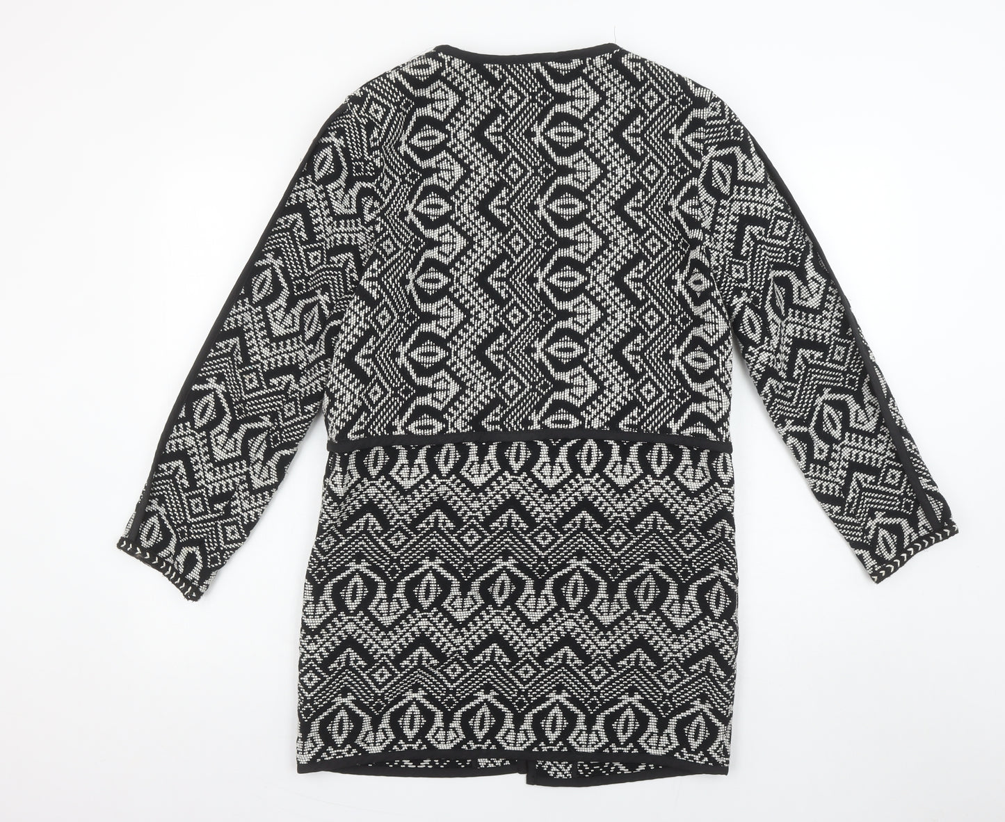 Marks and Spencer Women’s Black Geometric Knit Long Cardigan Size 8