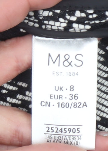Marks and Spencer Women’s Black Geometric Knit Long Cardigan Size 8