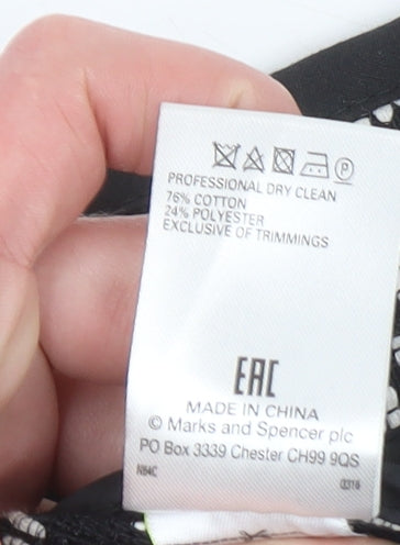 Marks and Spencer Women’s Black Geometric Knit Long Cardigan Size 8