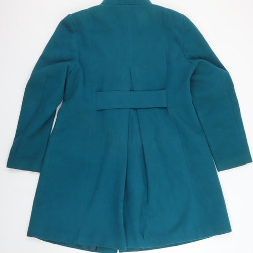Marks and Spencer Women Blue Pea Coat Size 14 Double Breasted