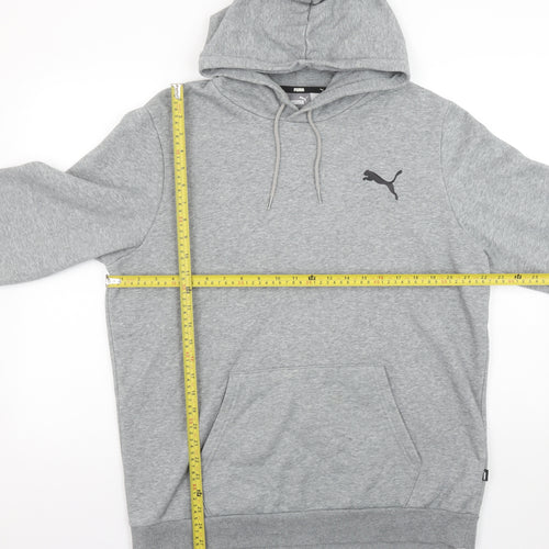 Puma Mens Grey Hoodie L Pullover Hooded Sweatshirt Cotton Blend