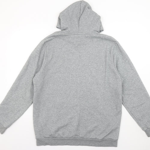 Puma Mens Grey Hoodie L Pullover Hooded Sweatshirt Cotton Blend