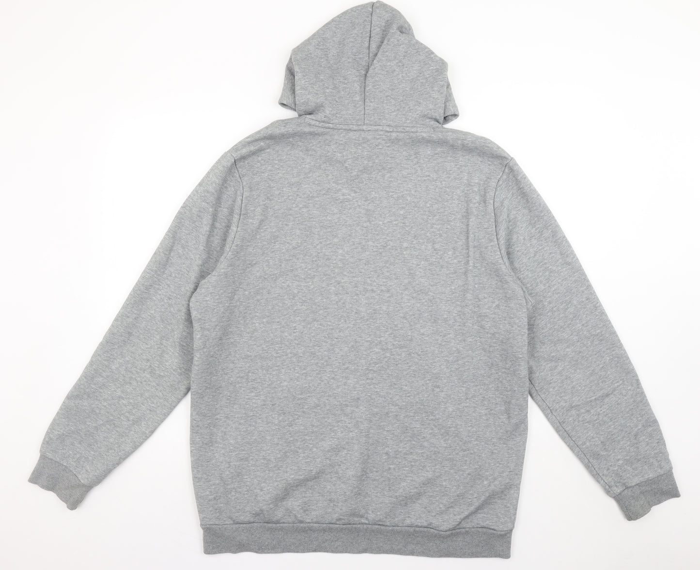 Puma Mens Grey Hoodie L Pullover Hooded Sweatshirt Cotton Blend