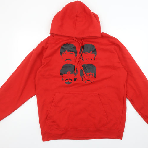 Club Classic Red Men’s Pullover Hoodie L Graphic Music Retro Style