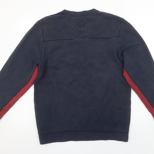 Jack Wills Men's Blue Red Logo Crew Neck Sweatshirt Size M