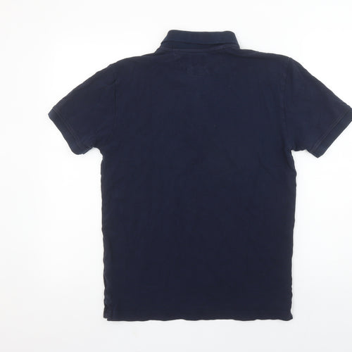Zara Men’s Blue Slim Fit Pima Cotton Blend Polo Shirt Size S