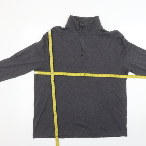 Banana Republic Men’s Grey XL Mock Neck 1/2 Zip Long Sleeve T-Shirt