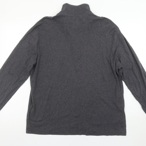 Banana Republic Men’s Grey XL Mock Neck 1/2 Zip Long Sleeve T-Shirt