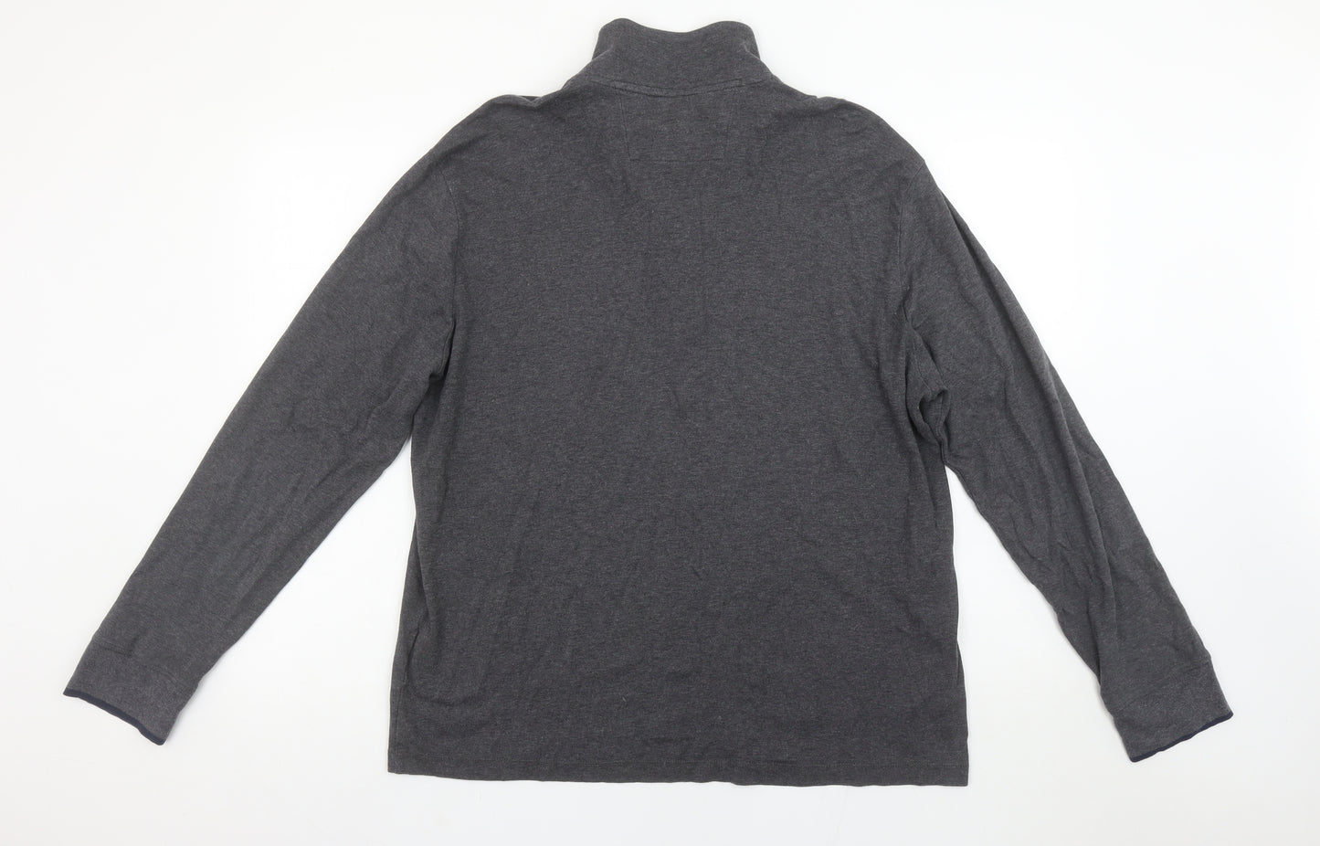 Banana Republic Men’s Grey XL Mock Neck 1/2 Zip Long Sleeve T-Shirt