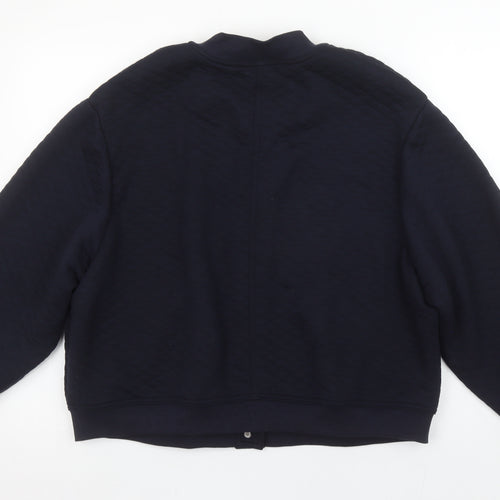 Marks and Spencer Women Dark Navy Quilted Button Sweatshirt Size 18
