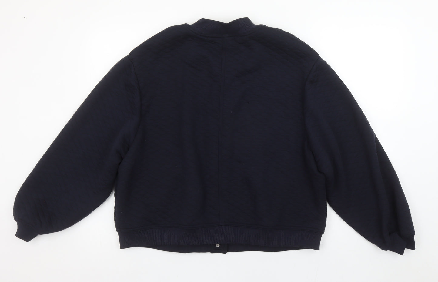 Marks and Spencer Women Dark Navy Quilted Button Sweatshirt Size 18