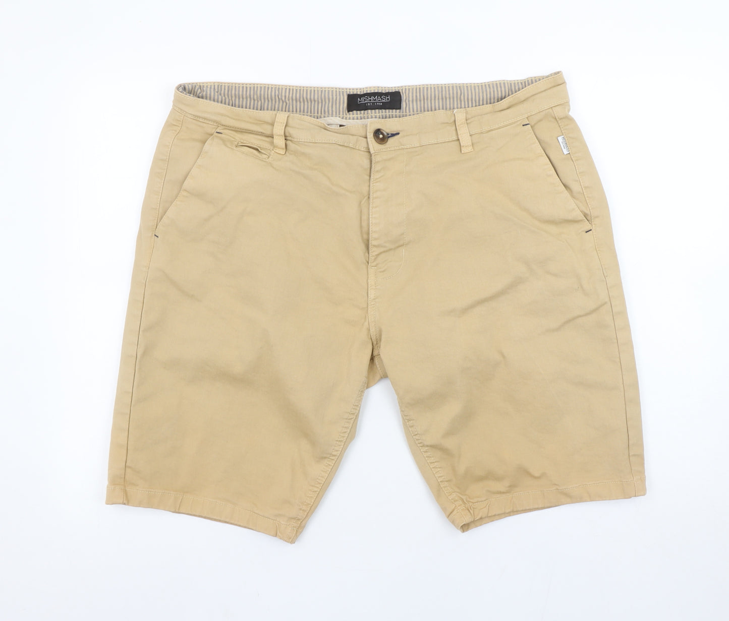 Mishmash Men Beige Chino Shorts Size 38 Regular Cotton Casual