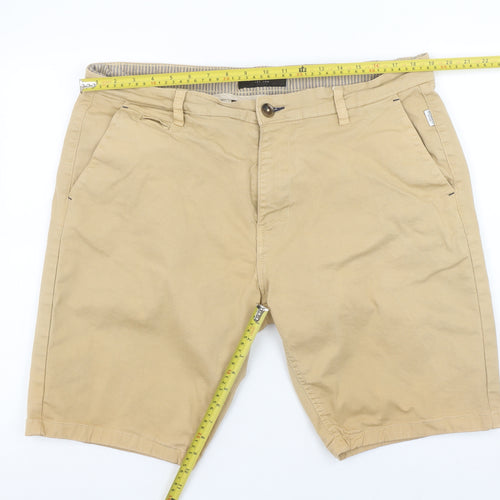 Mishmash Men Beige Chino Shorts Size 38 Regular Cotton Casual