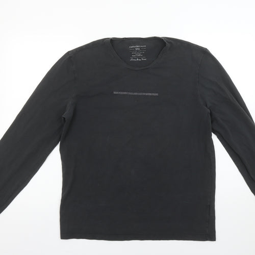 Calvin Klein Jeans Men's Black 2XL Long Sleeve Stretch T-Shirt
