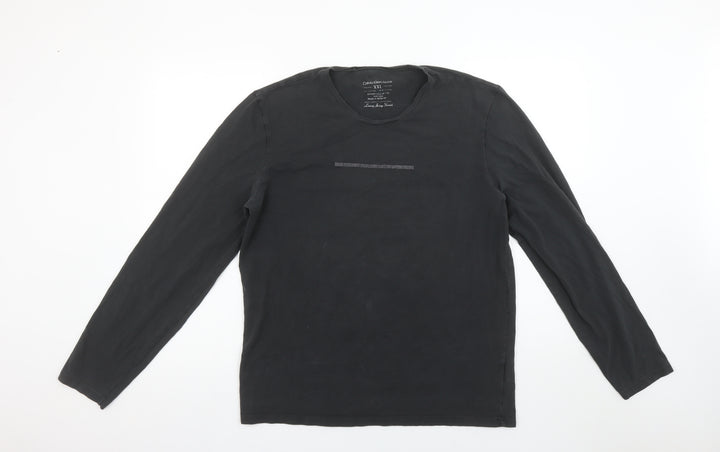 Calvin Klein Jeans Men's Black 2XL Long Sleeve Stretch T-Shirt