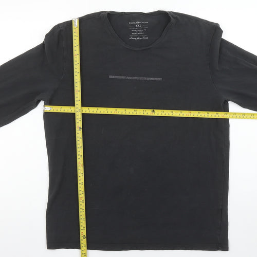 Calvin Klein Jeans Men's Black 2XL Long Sleeve Stretch T-Shirt