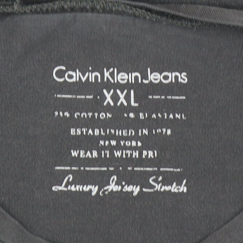 Calvin Klein Jeans Men's Black 2XL Long Sleeve Stretch T-Shirt