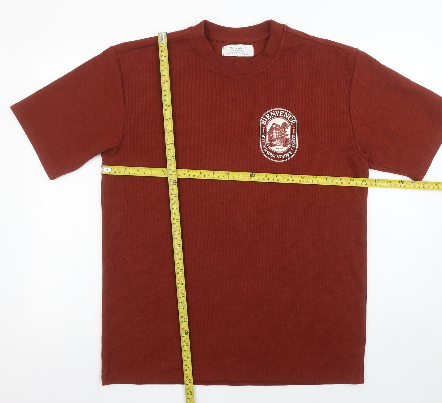 Primark Men’s Brown Relaxed Fit Graphic City T-Shirt Size M