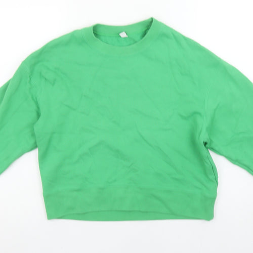 Uniqlo Women Green Crew Neck Pullover Sweatshirt Size S