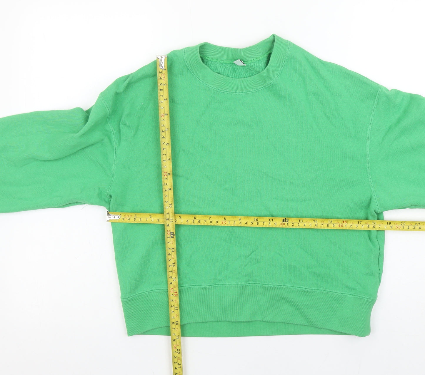 Uniqlo Women Green Crew Neck Pullover Sweatshirt Size S