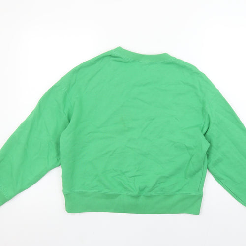 Uniqlo Women Green Crew Neck Pullover Sweatshirt Size S