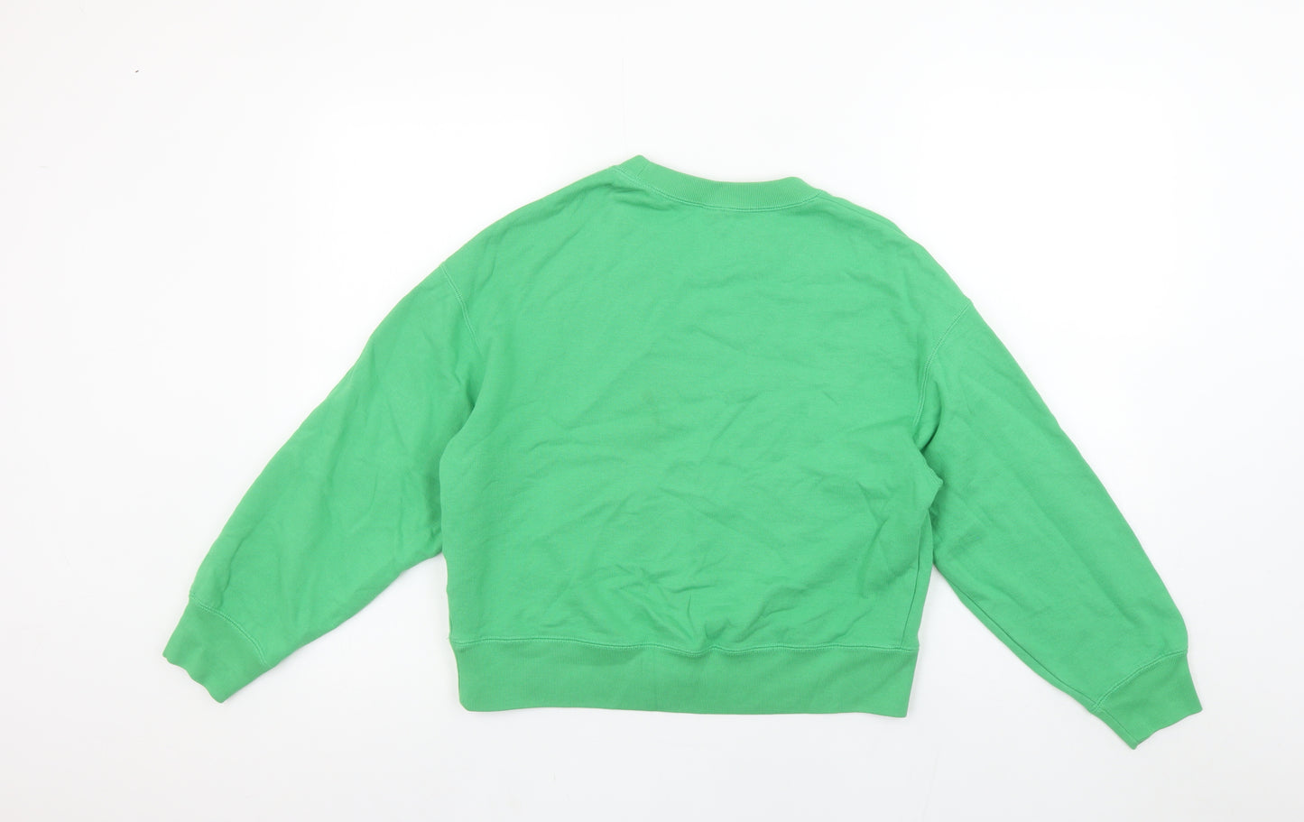 Uniqlo Women Green Crew Neck Pullover Sweatshirt Size S