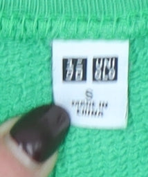 Uniqlo Women Green Crew Neck Pullover Sweatshirt Size S