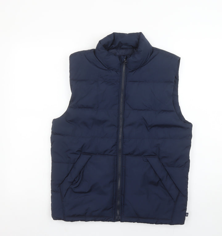 GAP Kids Boys Blue Padded Bodywarmer XXL (14-16 Years) Full Zip Polyester