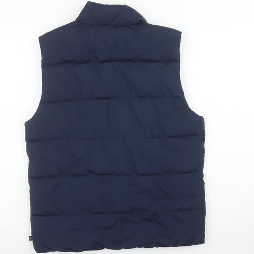 GAP Kids Boys Blue Padded Bodywarmer XXL (14-16 Years) Full Zip Polyester