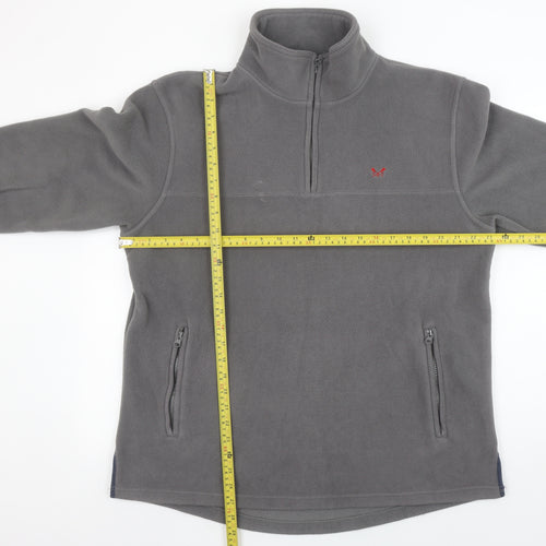 Crew Clothing Co. Men's Grey Fleece 1/2 Zip Pullover Sweatshirt Large