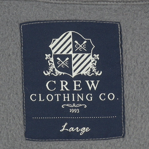 Crew Clothing Co. Men's Grey Fleece 1/2 Zip Pullover Sweatshirt Large