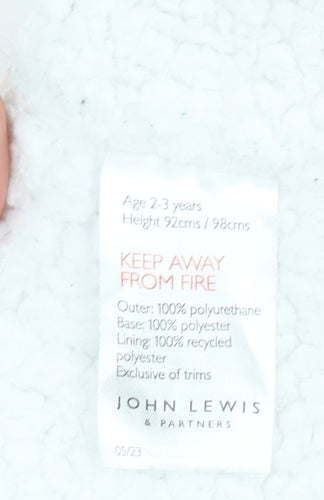 John Lewis Girls Pink Hooded Duck Print Waterproof Rain Coat 2-3 Years