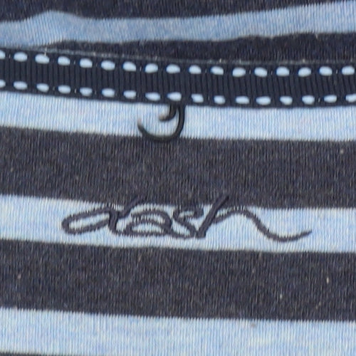 Dash Women's Blue Striped 3/4 Sleeve V-Neck T-Shirt Size 20