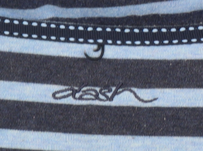 Dash Women's Blue Striped 3/4 Sleeve V-Neck T-Shirt Size 20