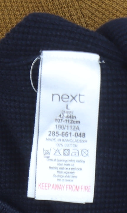 Next Men’s Multicoloured Cotton 1/2 Zip Jumper L High Neck Striped