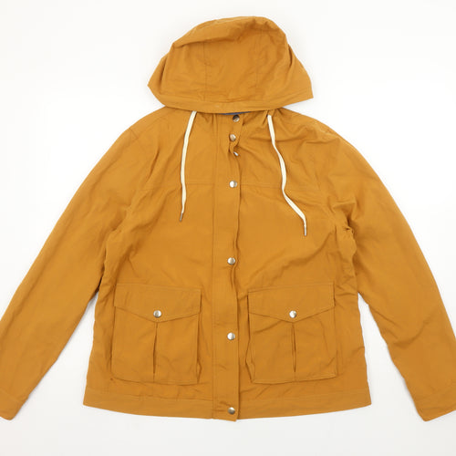 Forever 21 Women's Yellow Hooded Rain Jacket Size L