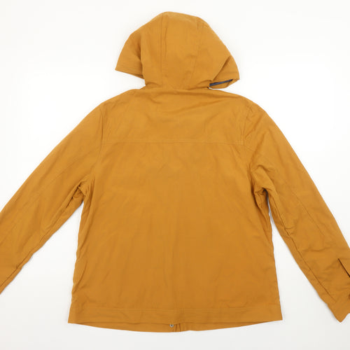 Forever 21 Women's Yellow Hooded Rain Jacket Size L