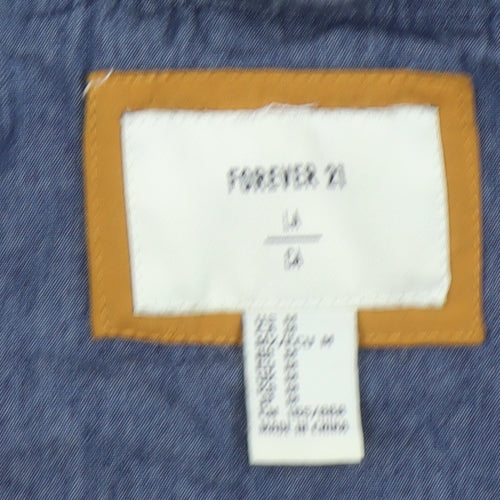 Forever 21 Women's Yellow Hooded Rain Jacket Size L