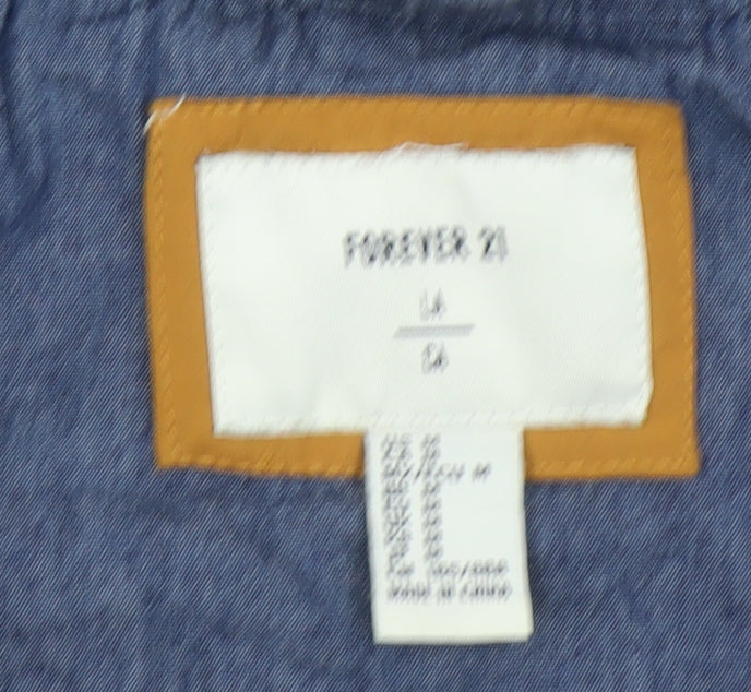 Forever 21 Women's Yellow Hooded Rain Jacket Size L