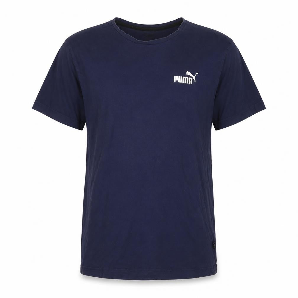 Puma Men Blue L Regular Fit Crew Neck Short Sleeve T-Shirt