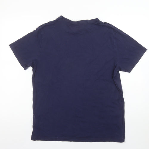 Puma Men Blue L Regular Fit Crew Neck Short Sleeve T-Shirt