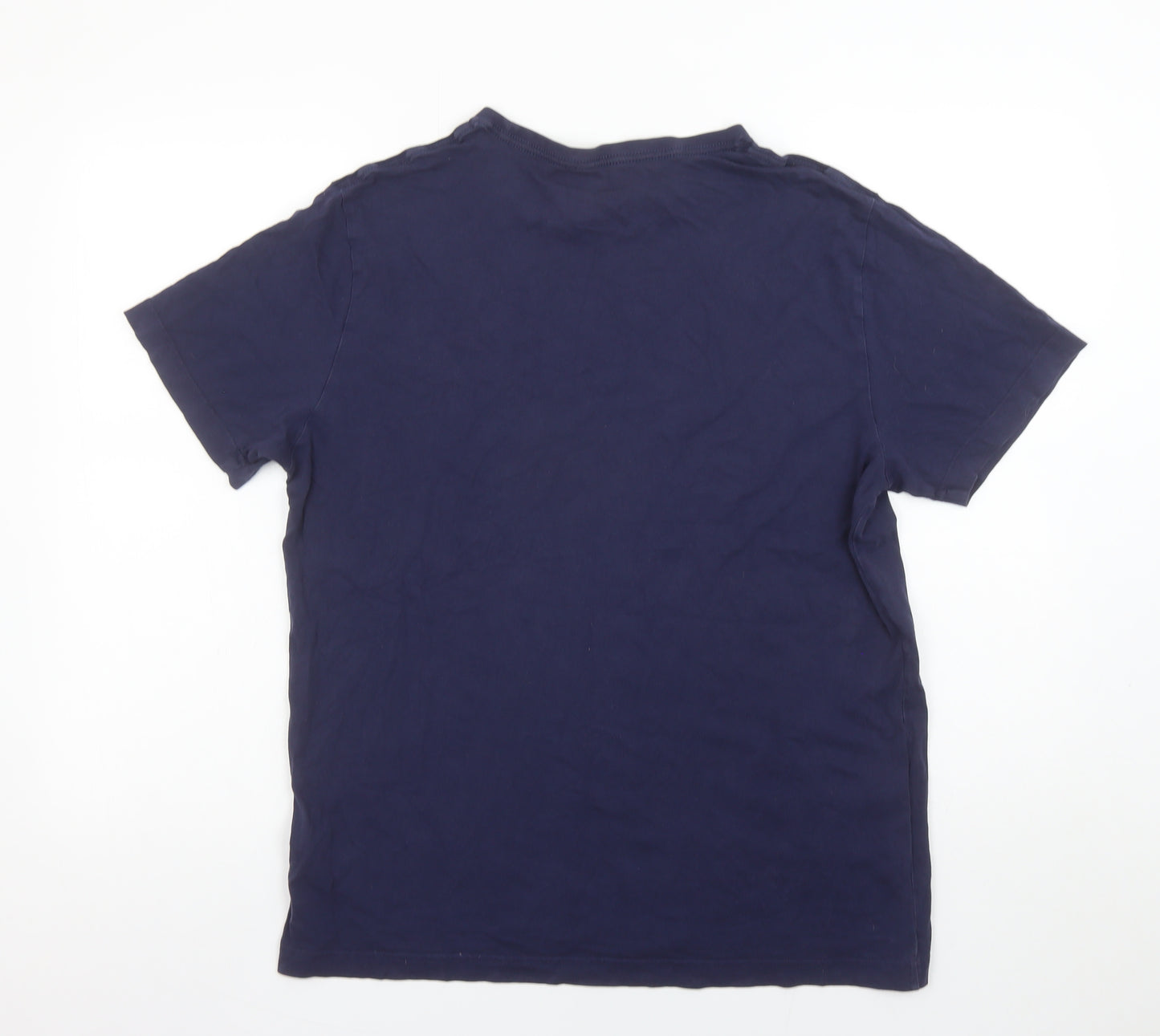 Puma Men Blue L Regular Fit Crew Neck Short Sleeve T-Shirt